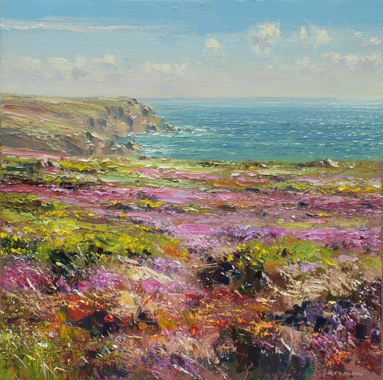 Rex Preston - heather and gorse, porthgwarra